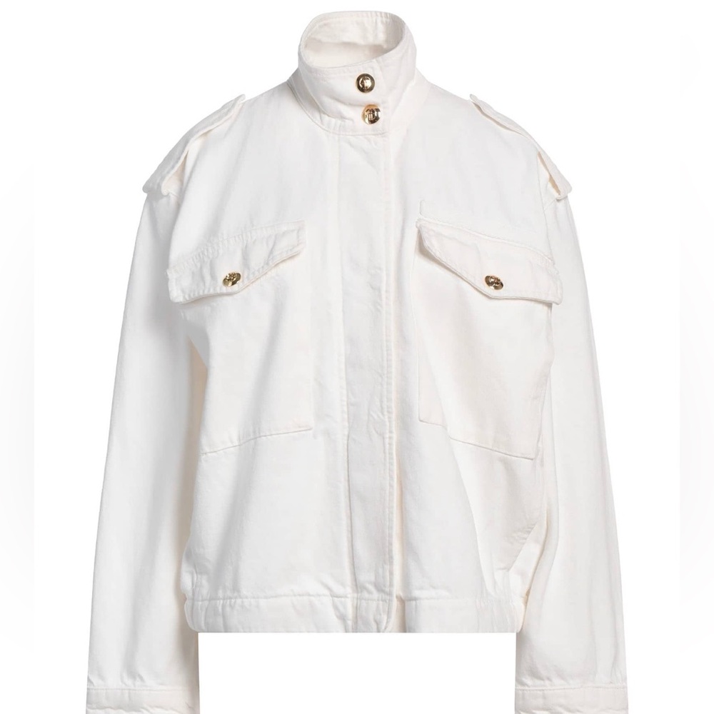 NEW NWT Anine Bing Audrey cotton-blend drill jacket in Ivory size L